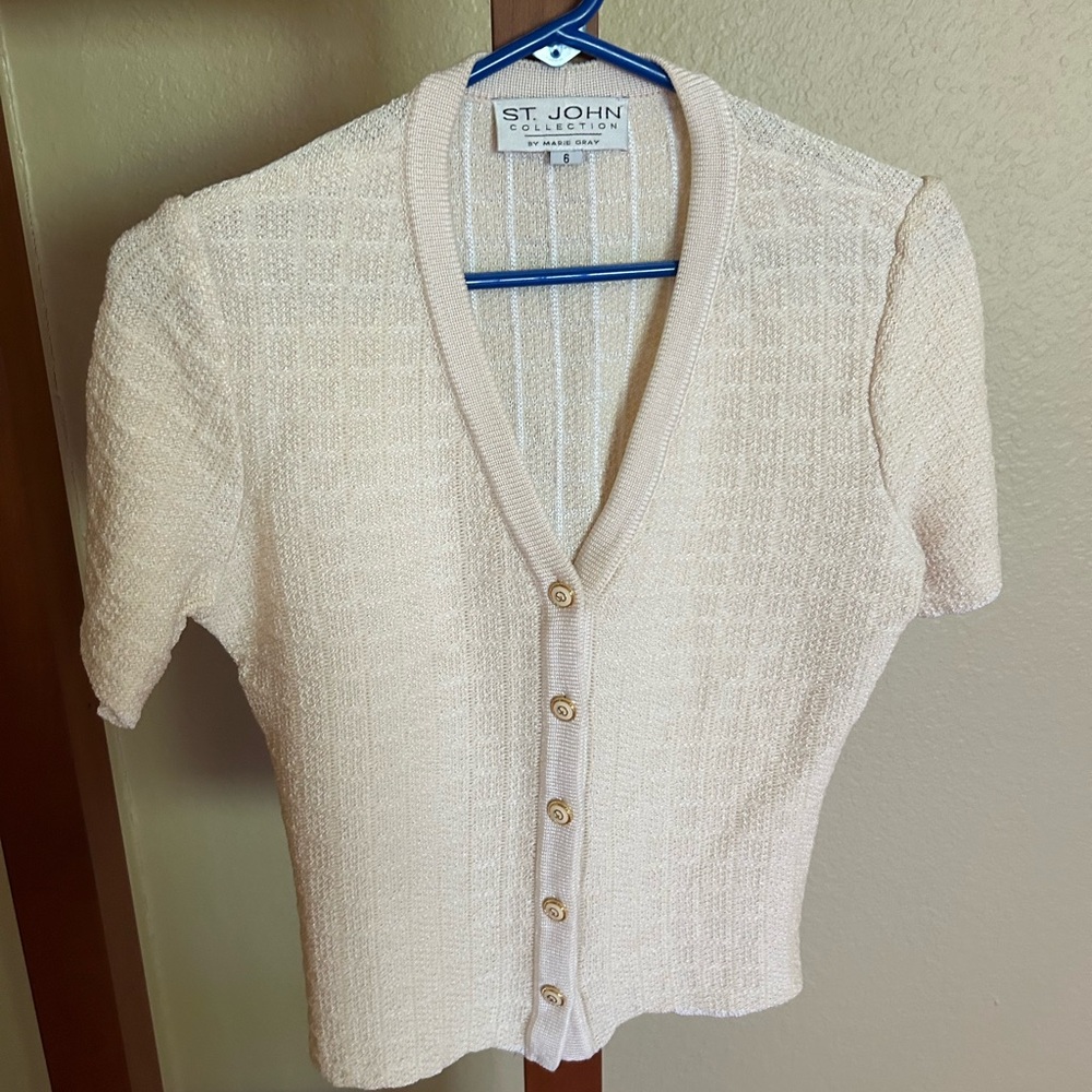 St. John Beige Button-Down Women's Shirt